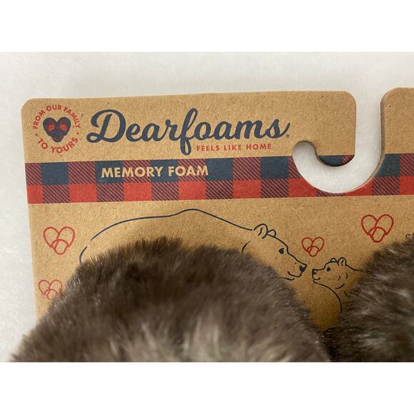 Baby DearFoams Fuzzy Bear Furry 6-9 Months Spell Out Slippers - Picture 3 of 6